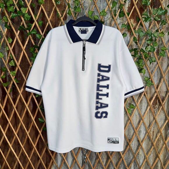 Vintage Y2K Dallas texas jersey 2000s polo 1/4 zip t-shirt - Picture 1 of 4